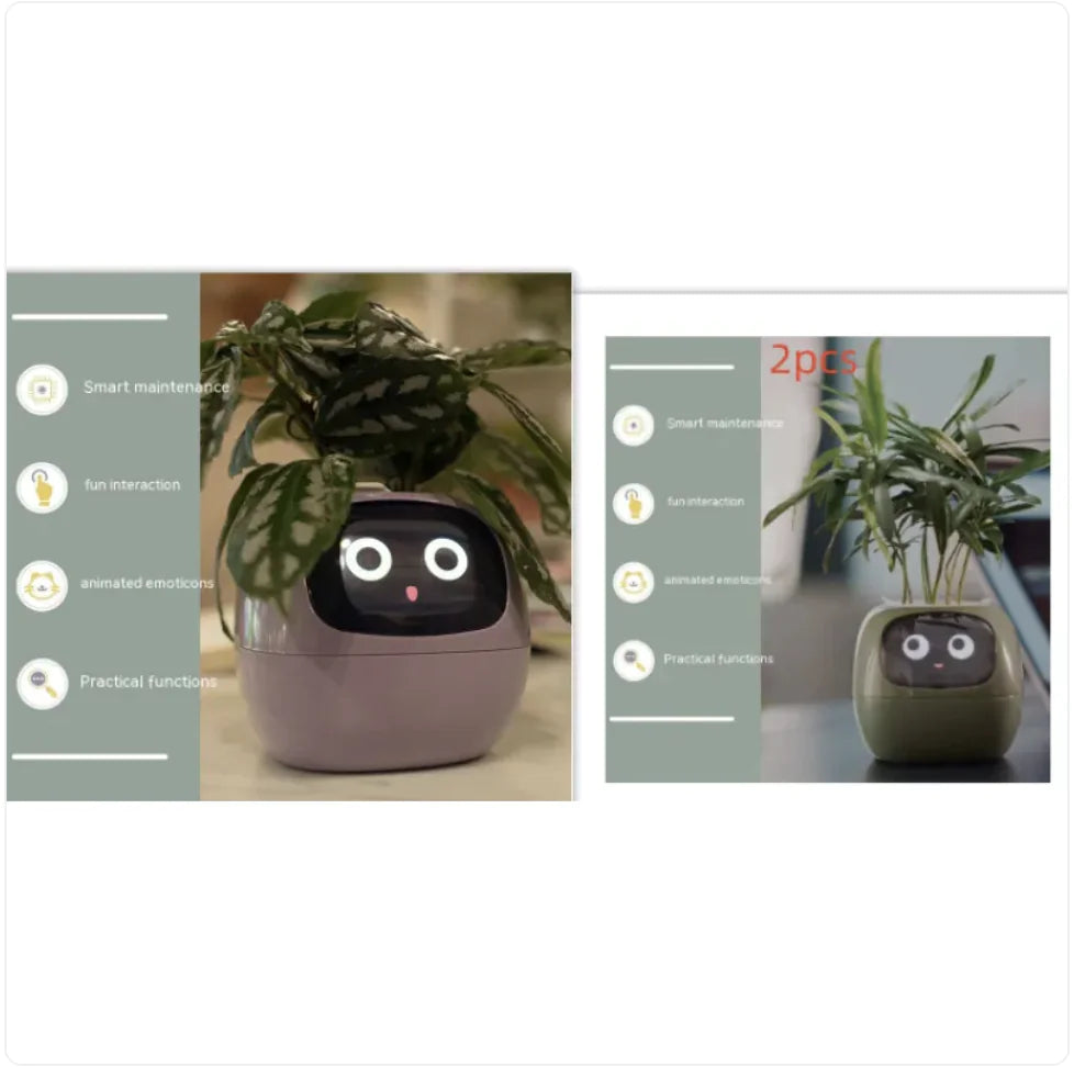 Smart Planter with AI: 49 Expressions, 7 Sensors for Easy Plant Care