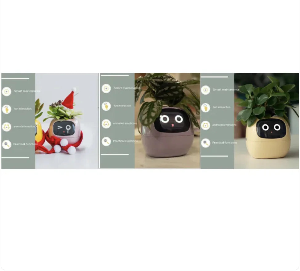 Smart Planter with AI: 49 Expressions, 7 Sensors for Easy Plant Care