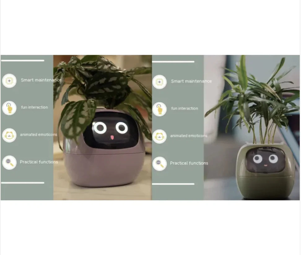 Smart Planter with AI: 49 Expressions, 7 Sensors for Easy Plant Care