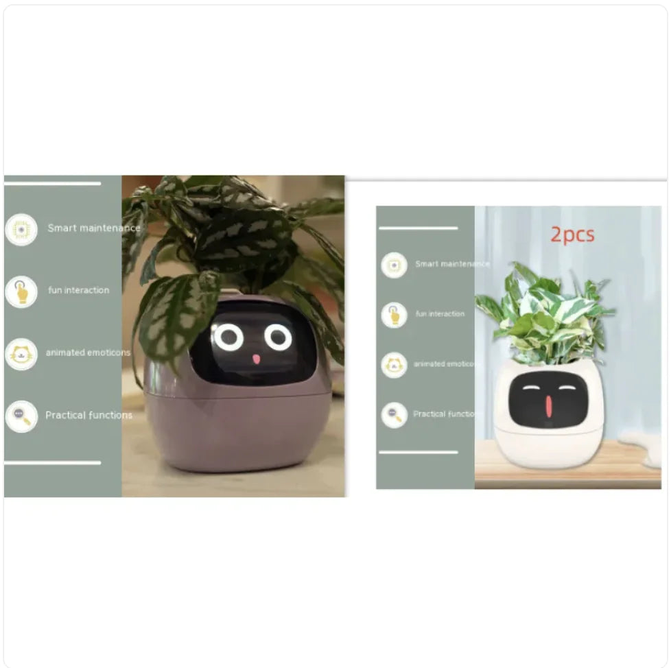 Smart Planter with AI: 49 Expressions, 7 Sensors for Easy Plant Care