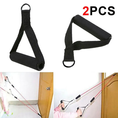 Nylon Tricep Rope Cable Handles: Gym Machine Attachment Set