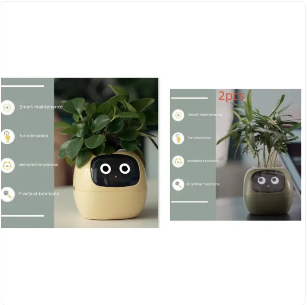 Smart Planter with AI: 49 Expressions, 7 Sensors for Easy Plant Care