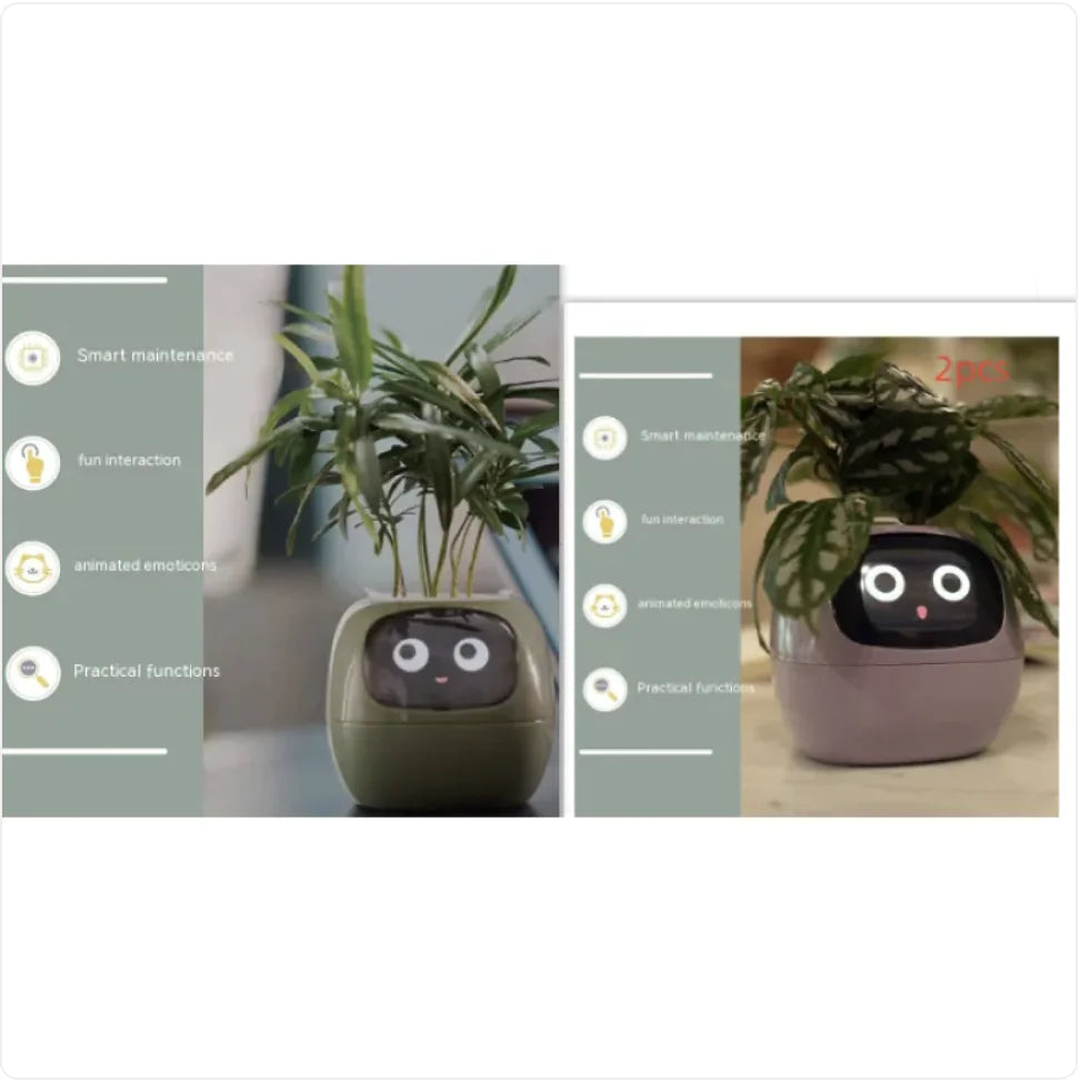 Smart Planter with AI: 49 Expressions, 7 Sensors for Easy Plant Care